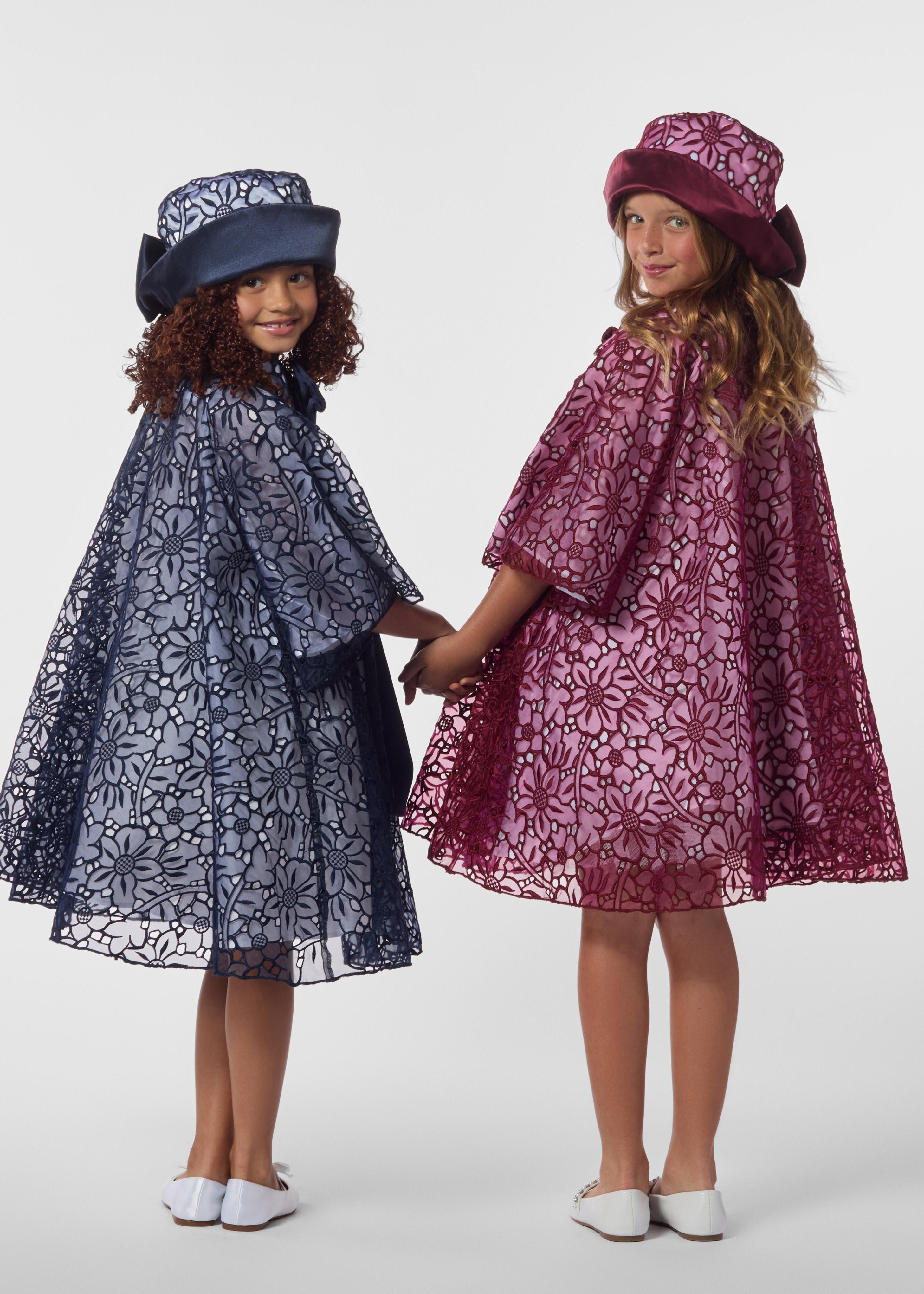 Embroidered Floral Organza Tunic Dress & Matching Hat