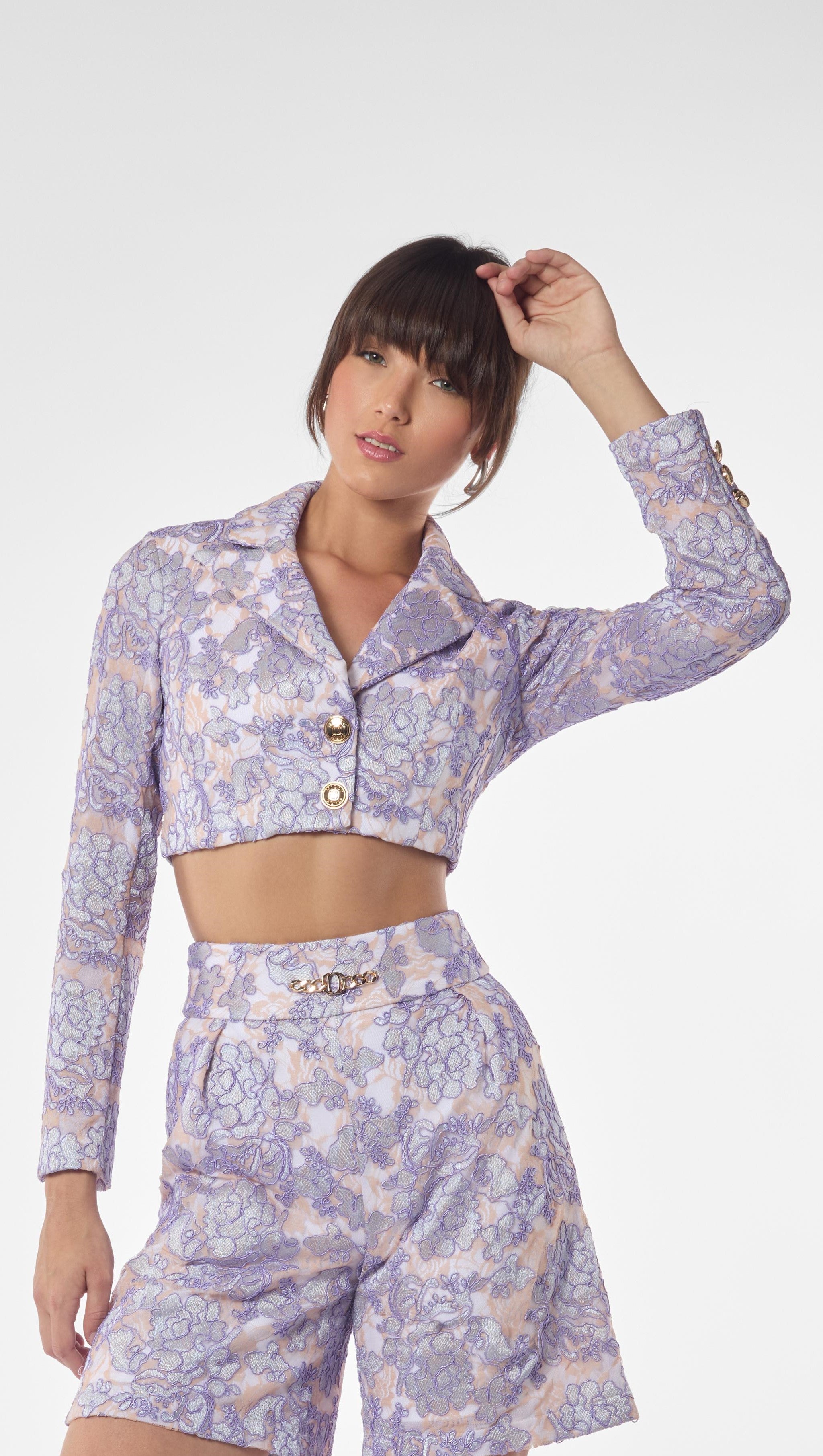 Floral Lace Crop Jacket