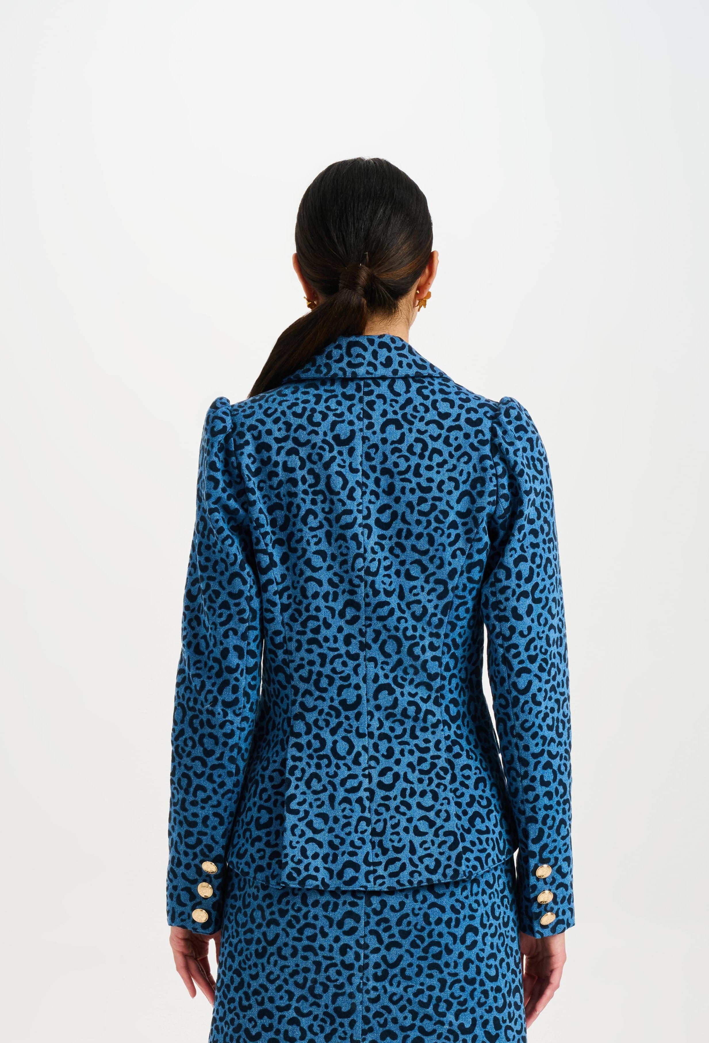 Velvet Animal Print Denim Jacket