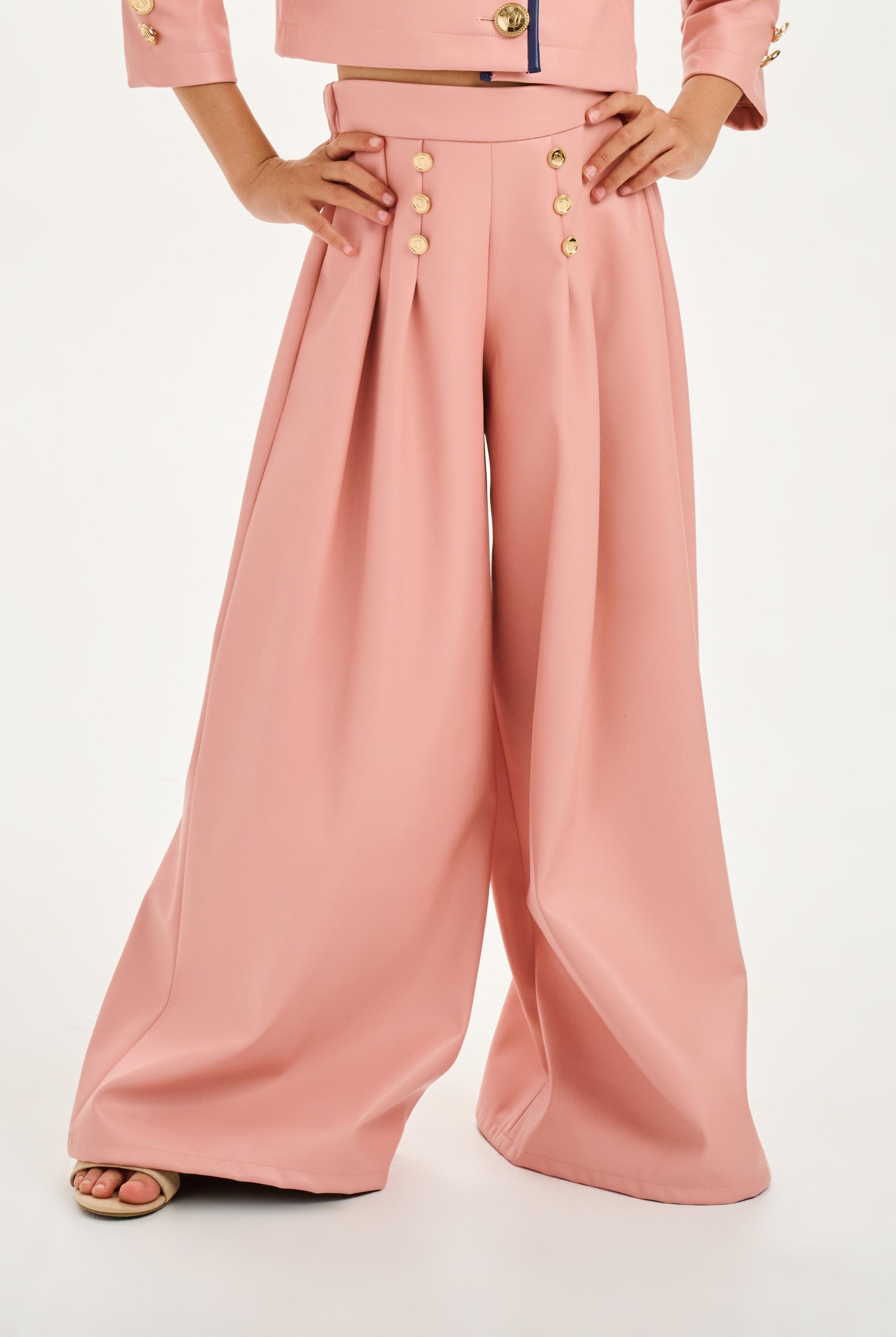 Vegan Leather High Waisted Wide leg Pants