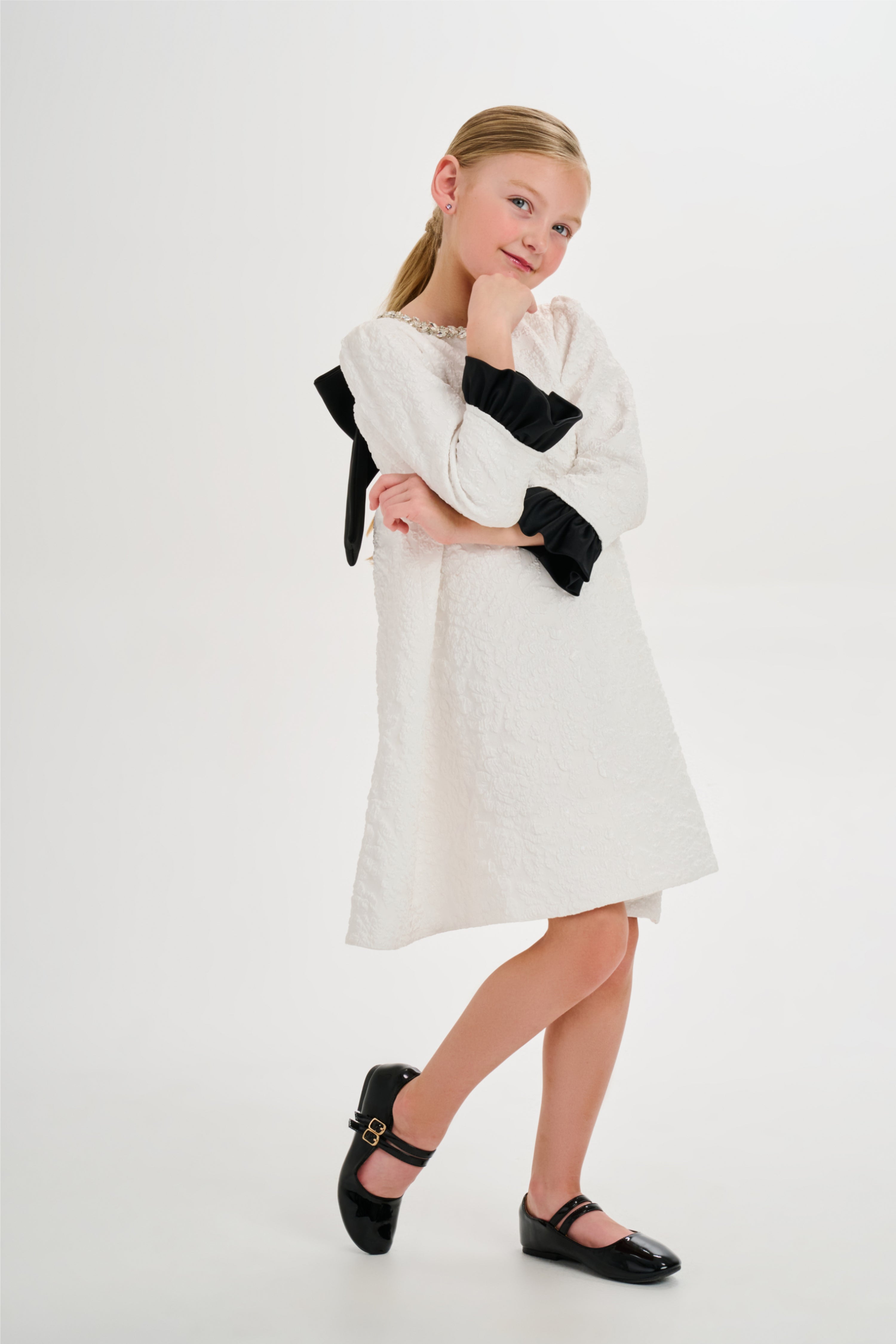 Knit Jacquard A-Line Dress