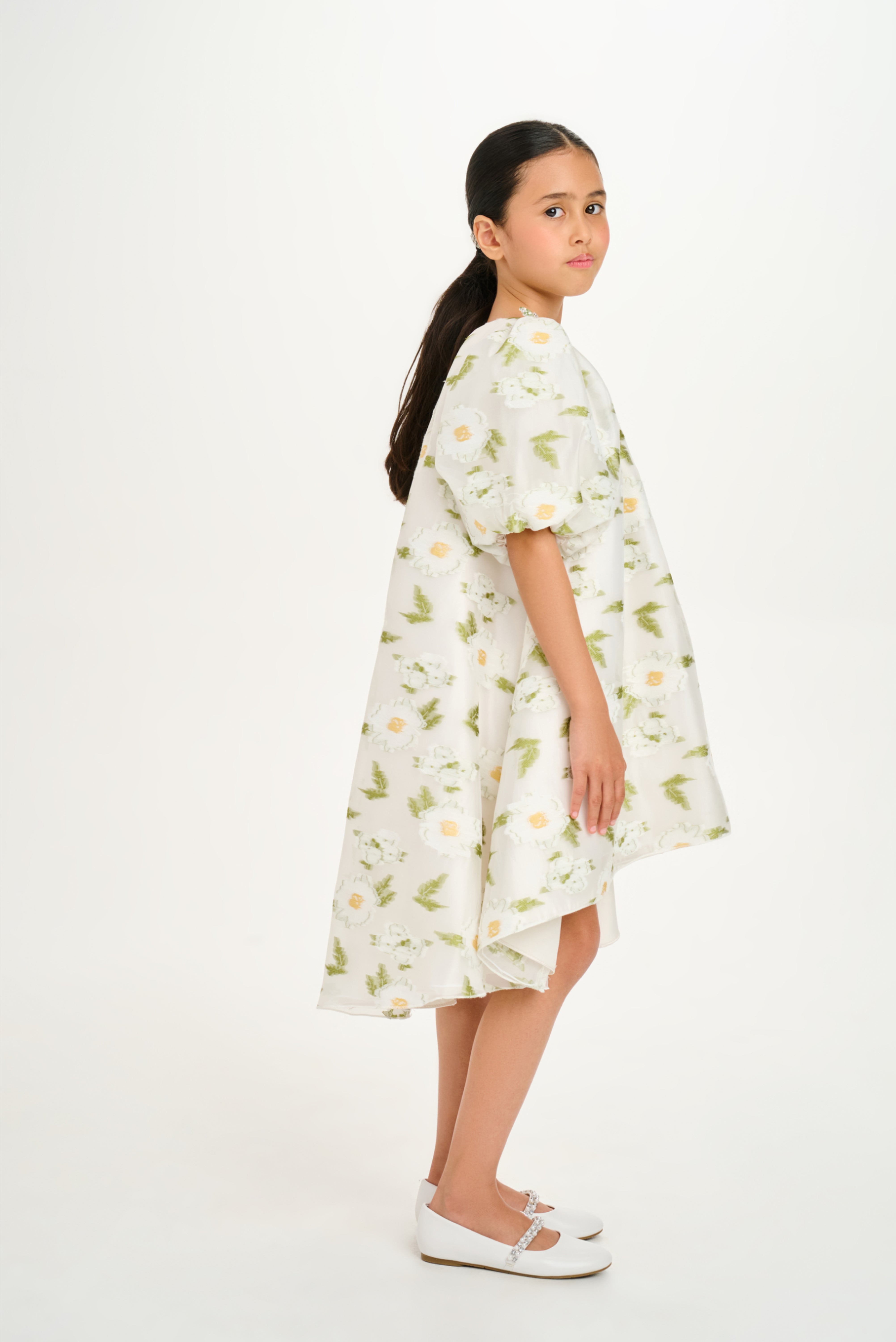 Embroidered Daisy Flower Organza Dress